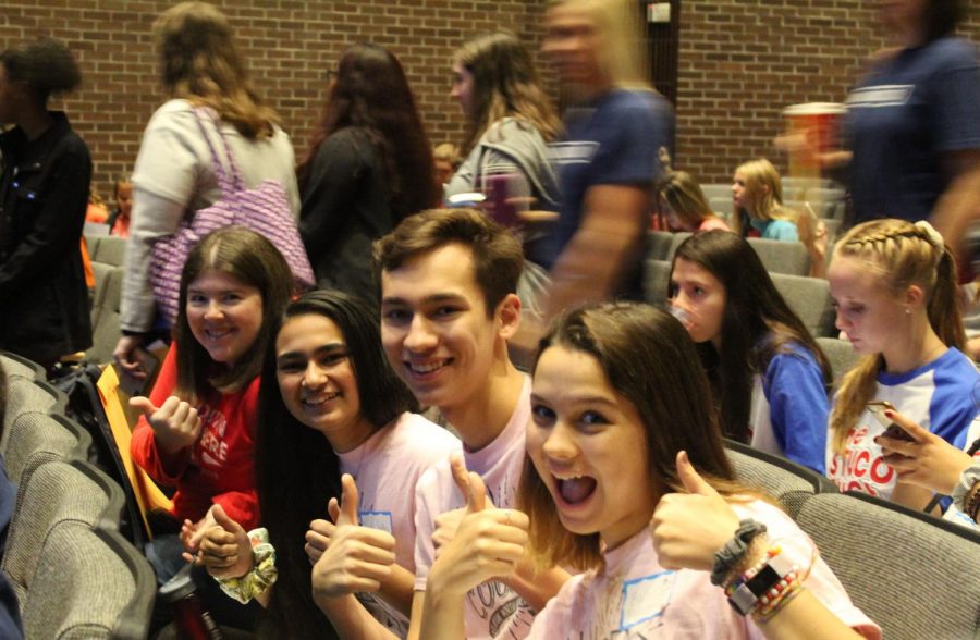 Olathe North delegates and sponsor at the regional conference. (From left to right: Kara Pittman, Neha Sridhar, Wade Boohar, and Bailey Flanagan)