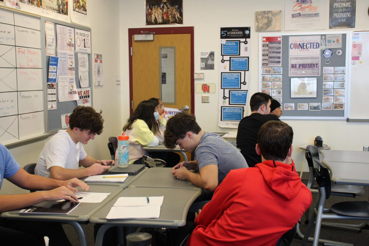 Juniors working in AP US History class.